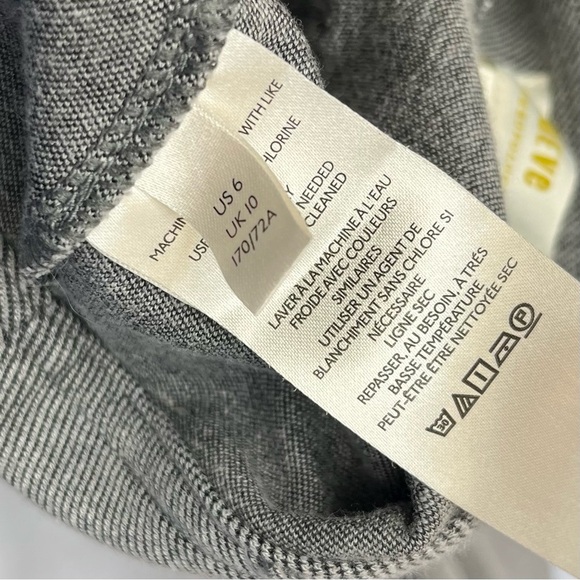 Anthropologie Maeve Women US Sz 6 Seamed Flare Pants Ankle Grey Tweed Office - Picture 6 of 16